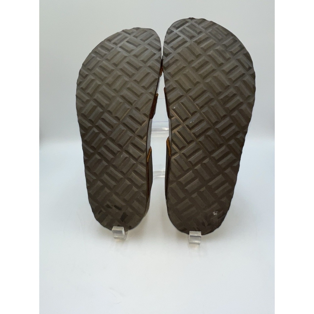 Mountain Sole Brown Leather Cork Footbed Sandals Women's US Size 8 Crisscross - Picture 7 of 8